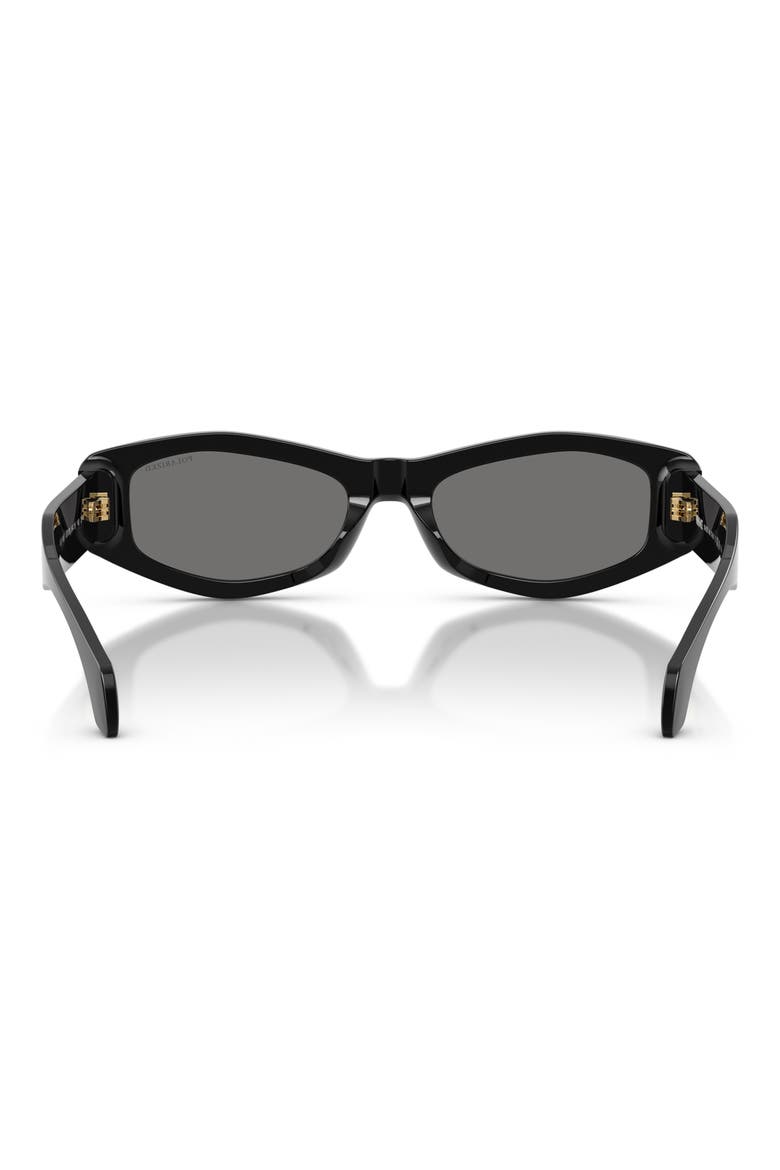 54mm Polarized Irregular Sunglasses, Alternate, color, BLACK/ DARK GREY POLAR