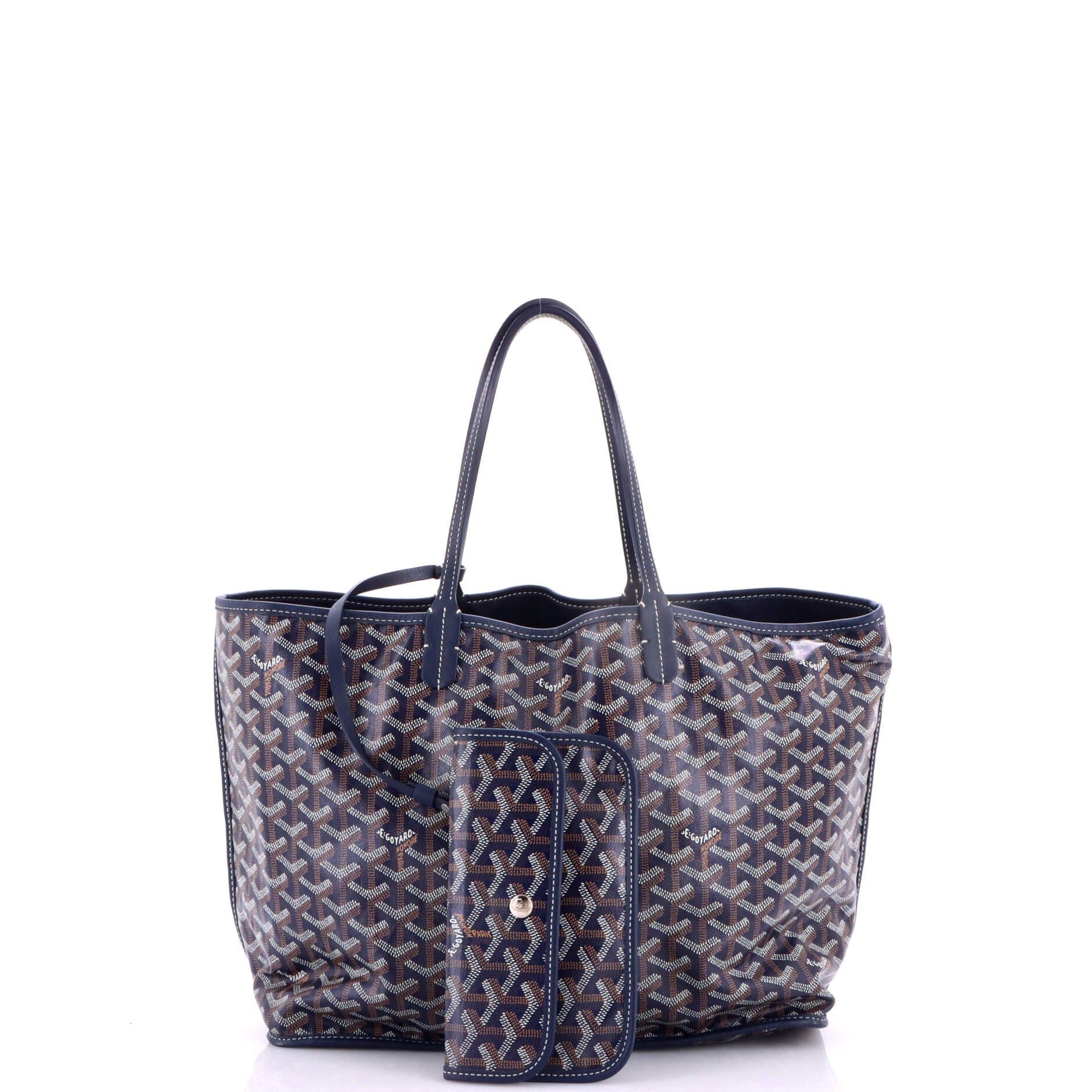 Pre-Owned Goyard Anjou Reversible Tote Coated Canvas PM, Alternate, color, Blue
