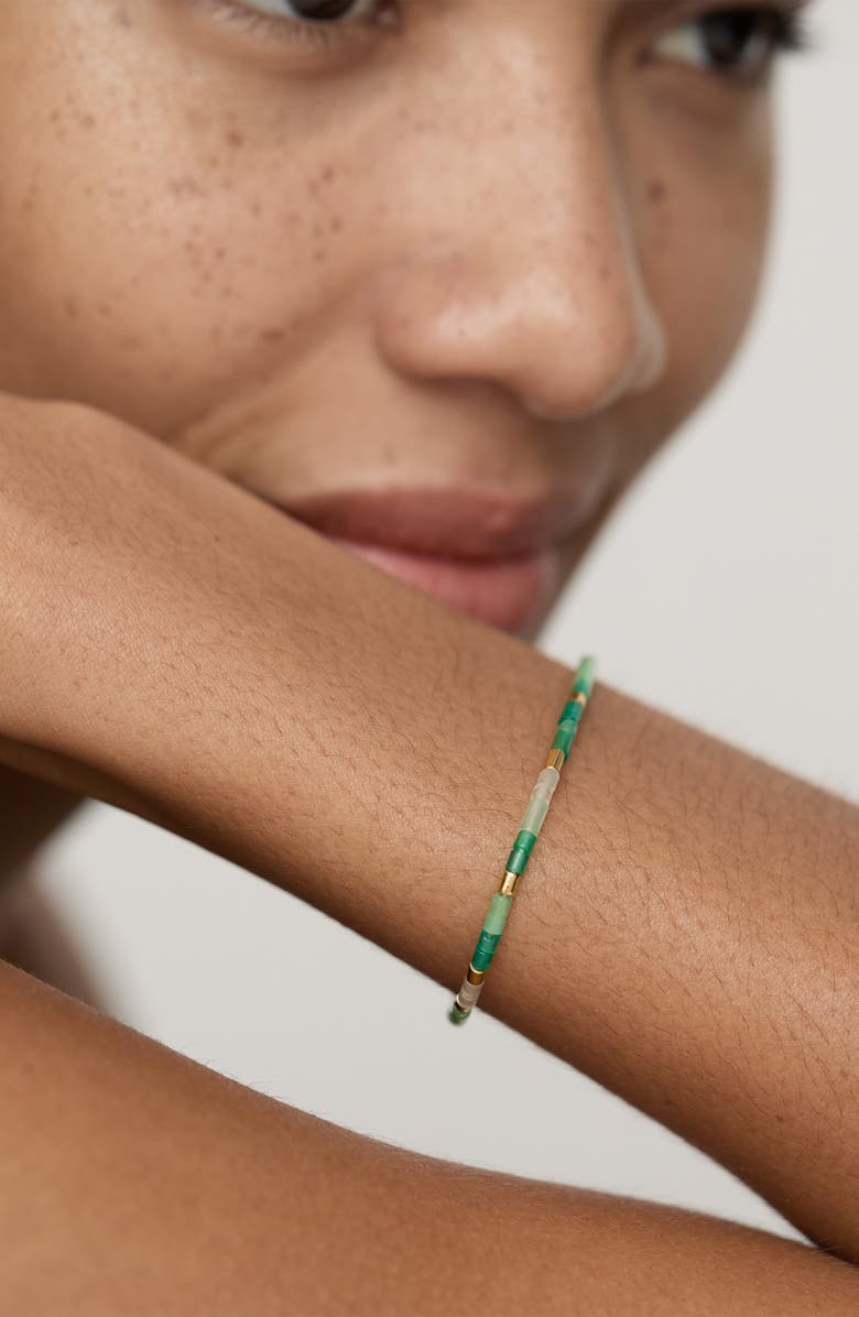 Monica Vinader Delphi Beaded Bracelet, Alternate, color, 18K Gold Vermeil / Green Onyx