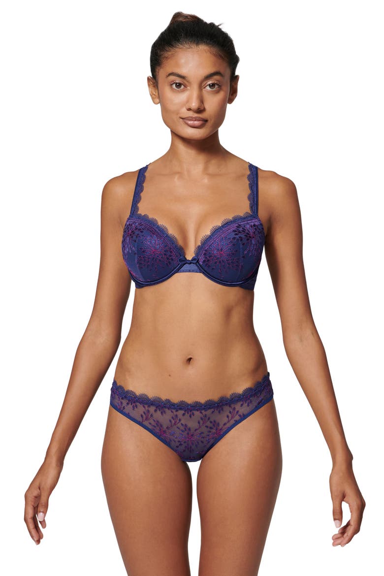 Singuliere Underwire Padded Push-Up Bra, Alternate, color, MIDNIGHT