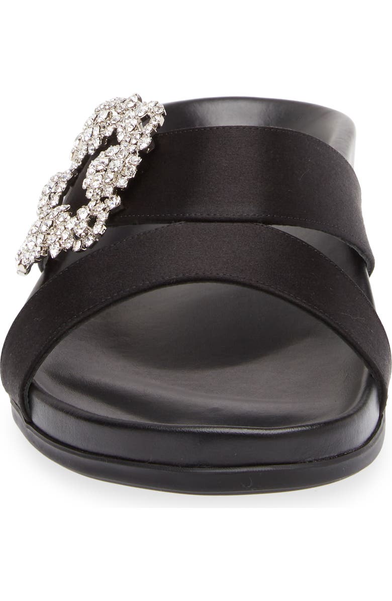 Manolo Blahnik Chilanghi Crystal Buckle Slide Sandal, Alternate, color,