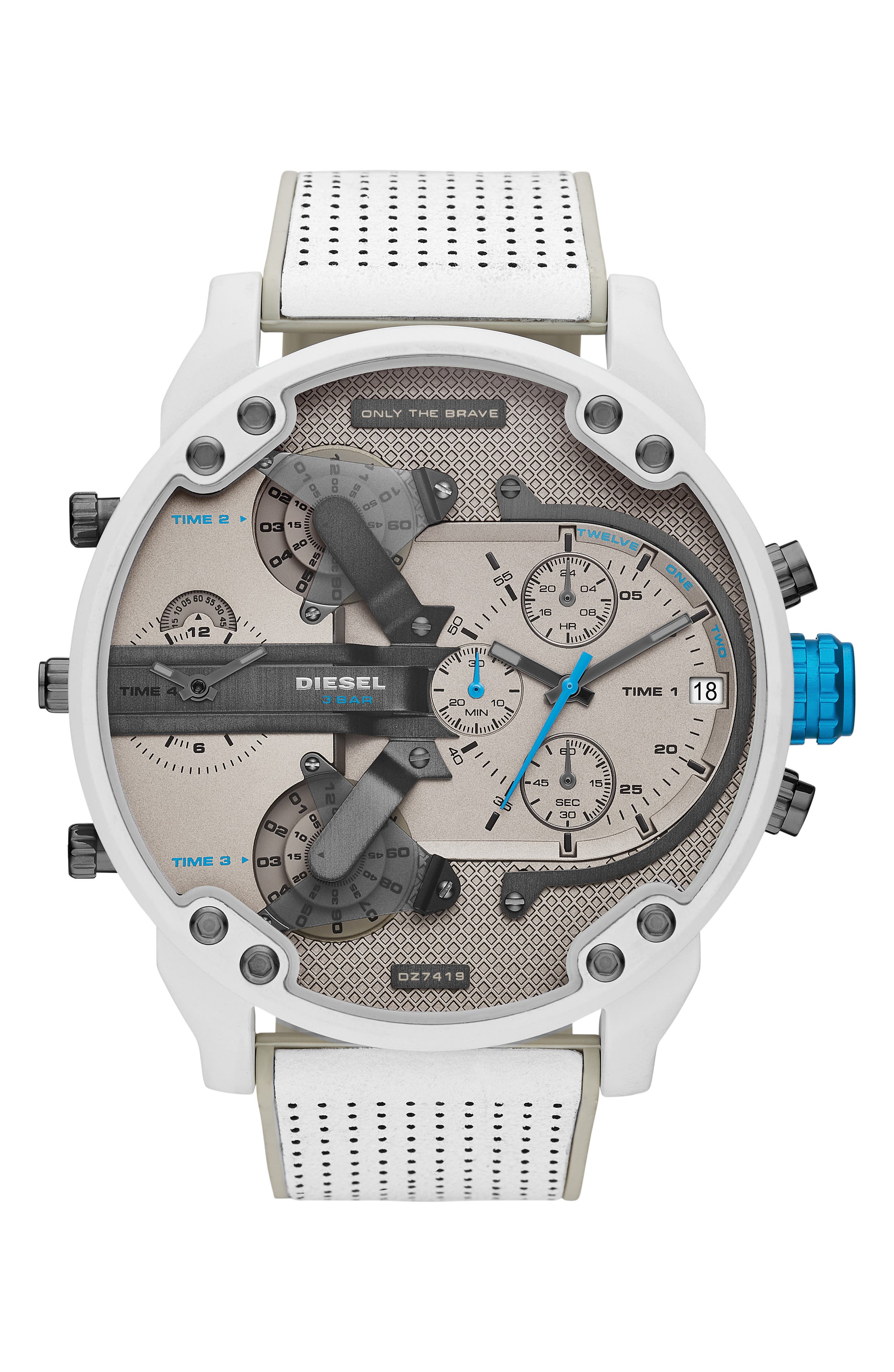 DIESEL® Mr. Daddy 2.0 Chronograph Quartz Nylon Strap Watch, 57mm