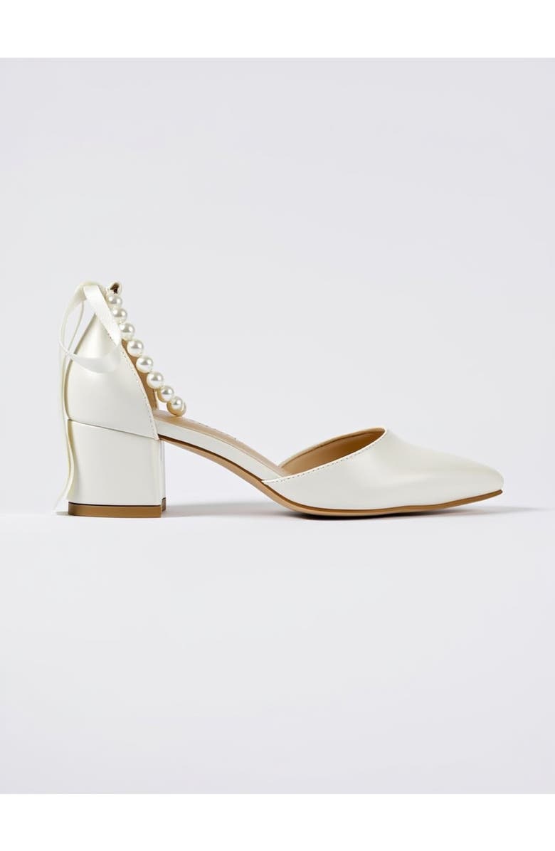 Forever & Always Shoes Evania Block Heel Wedding Pump, Alternate, color, Ivory
