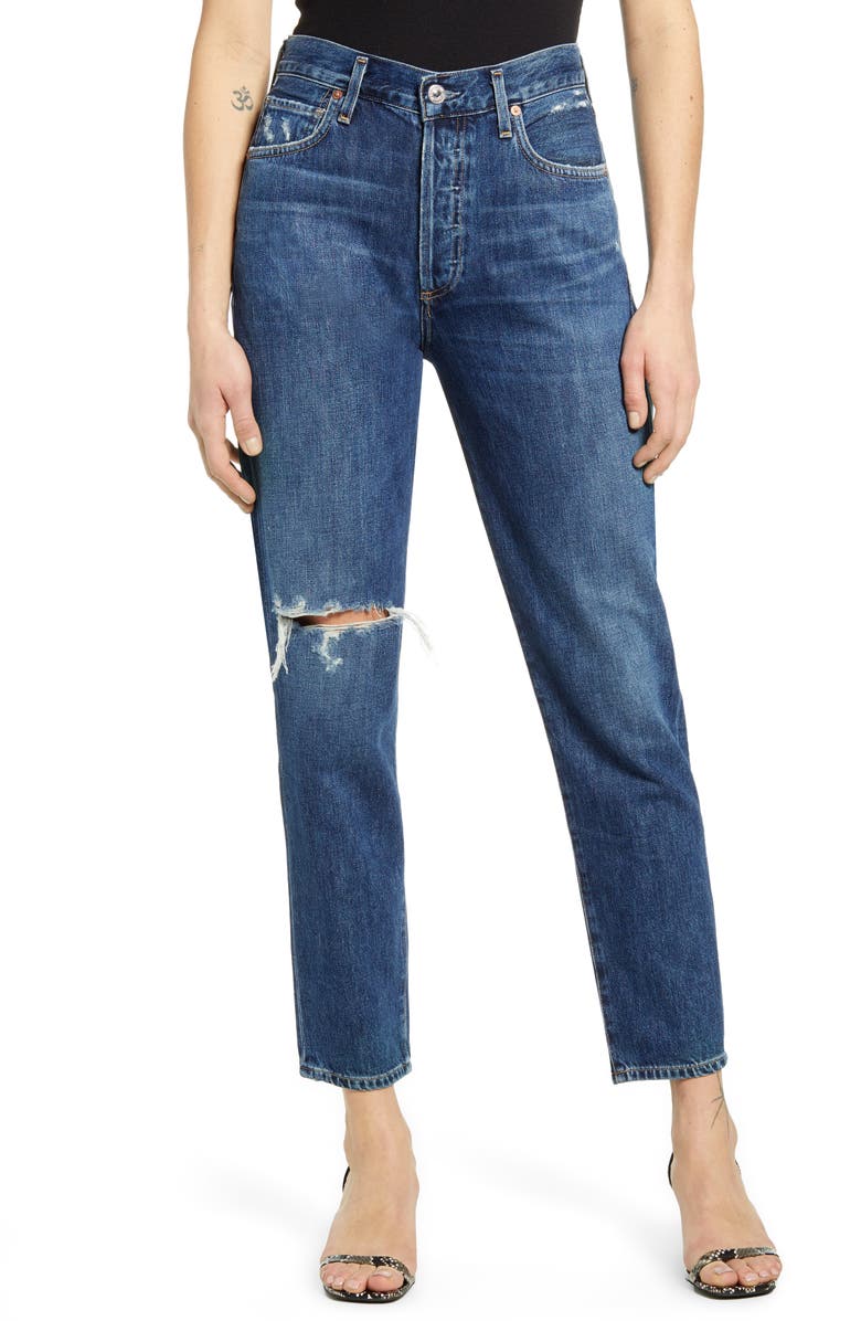 Citizens of Humanity Liya High Waist Ripped Slim Jeans, Main, color,