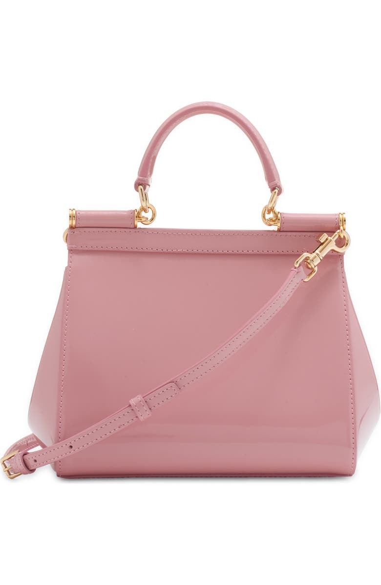 Dolce&Gabbana Sicily Patent Leather Top Handle Bag, Alternate, color, 80405 Rosa