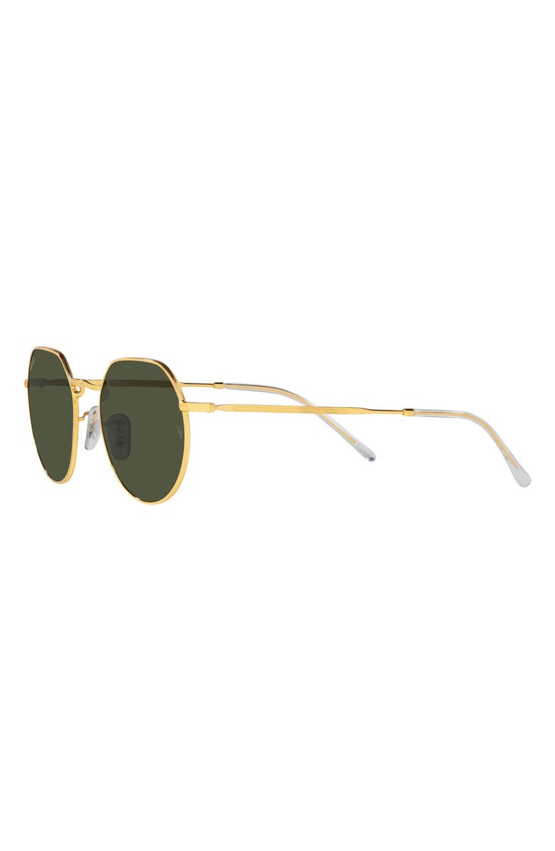 Ray-Ban Jack 53mm Round Sunglasses, Alternate, color, Legend Gold / Green