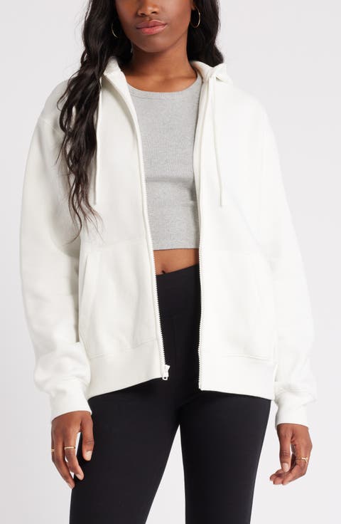 Women's Ivory Zip-Up Hoodies | Nordstrom