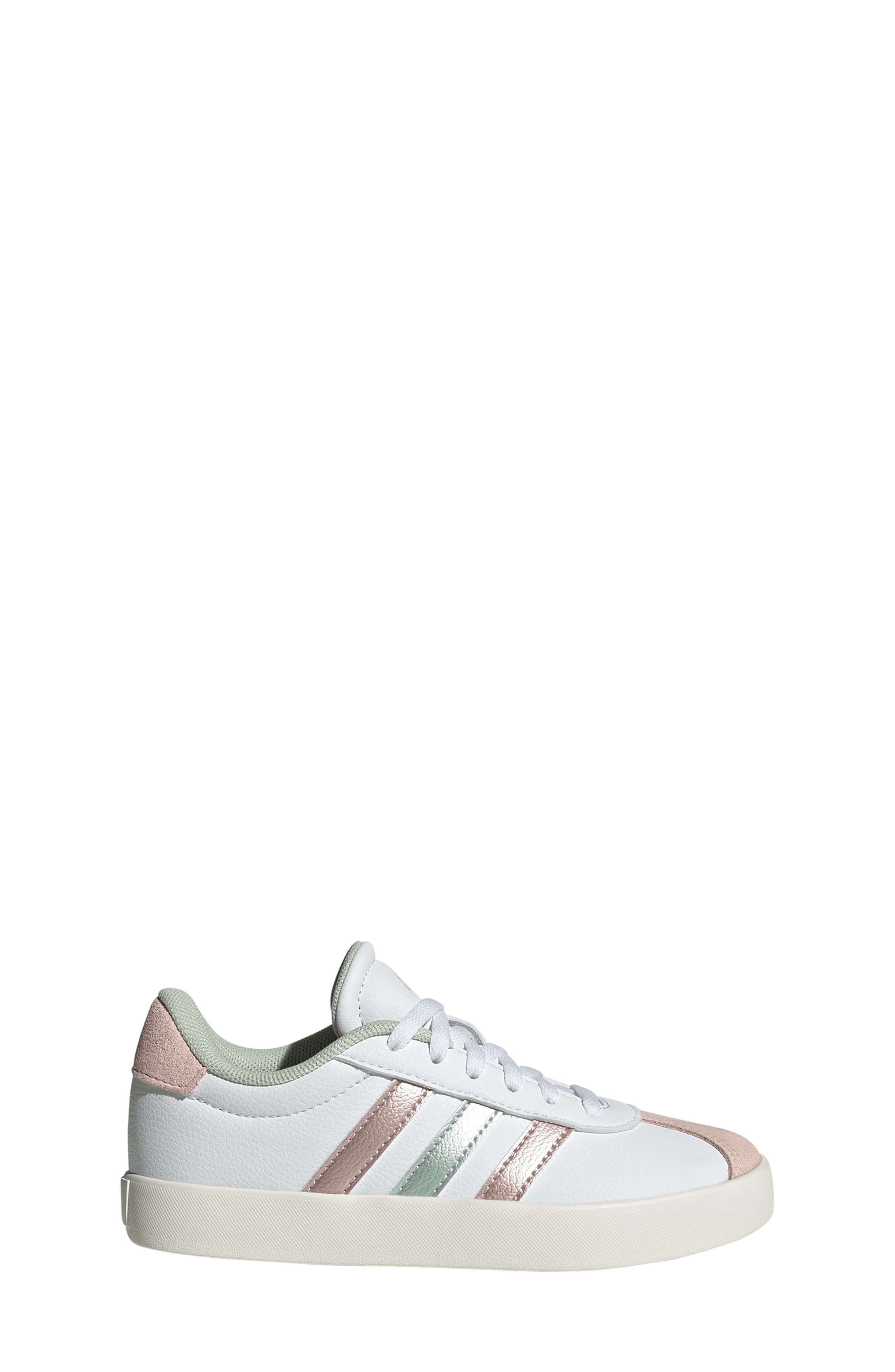 Kids' VL Court 3.0 Sneaker, Alternate, color, WHITE/ GREEN MET./ PINK MET.