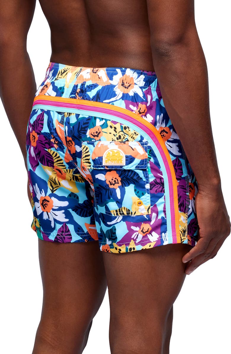 Sundek Floral Board Shorts, Alternate, color, Blue Multi