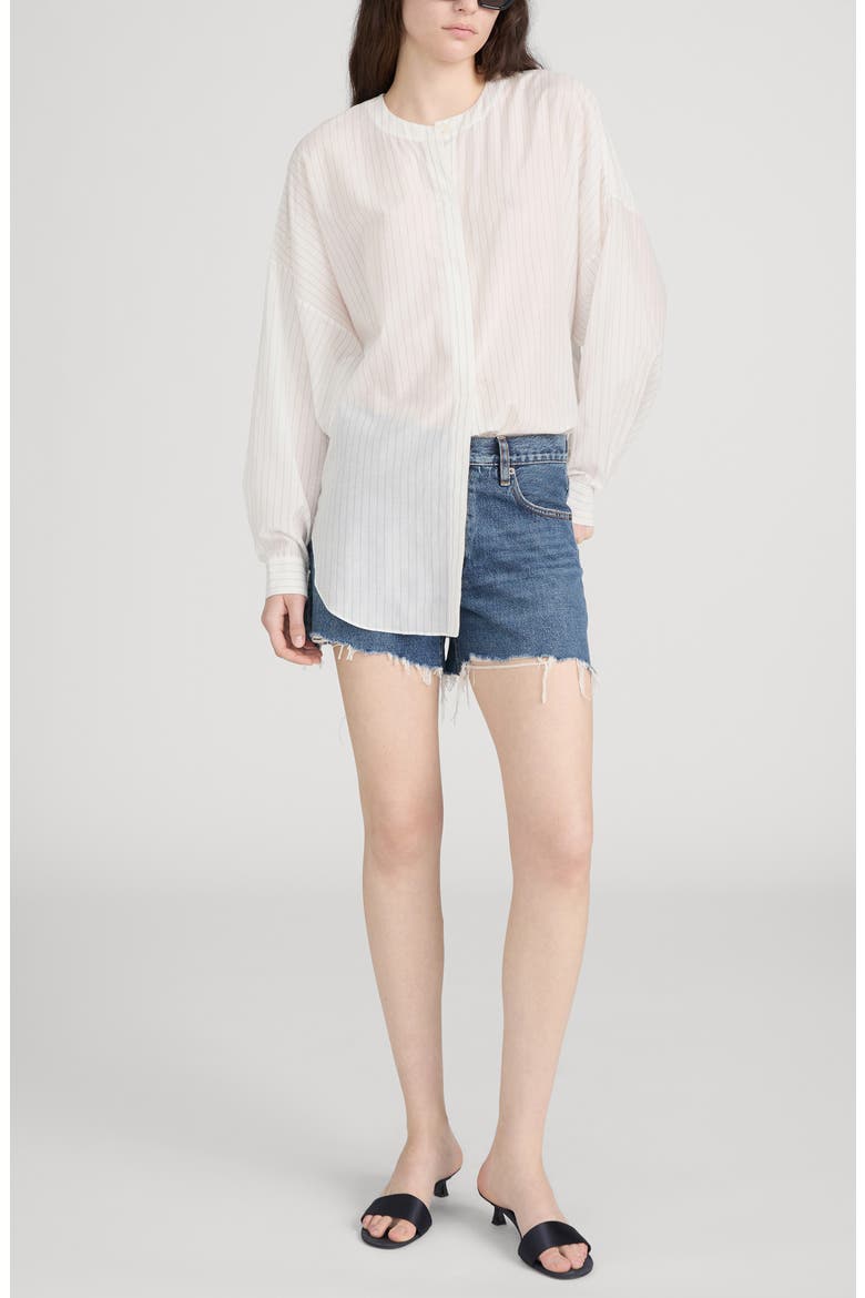 The Hang Mid Thigh Denim Cutoff Shorts, Alternate, color, GOOSE