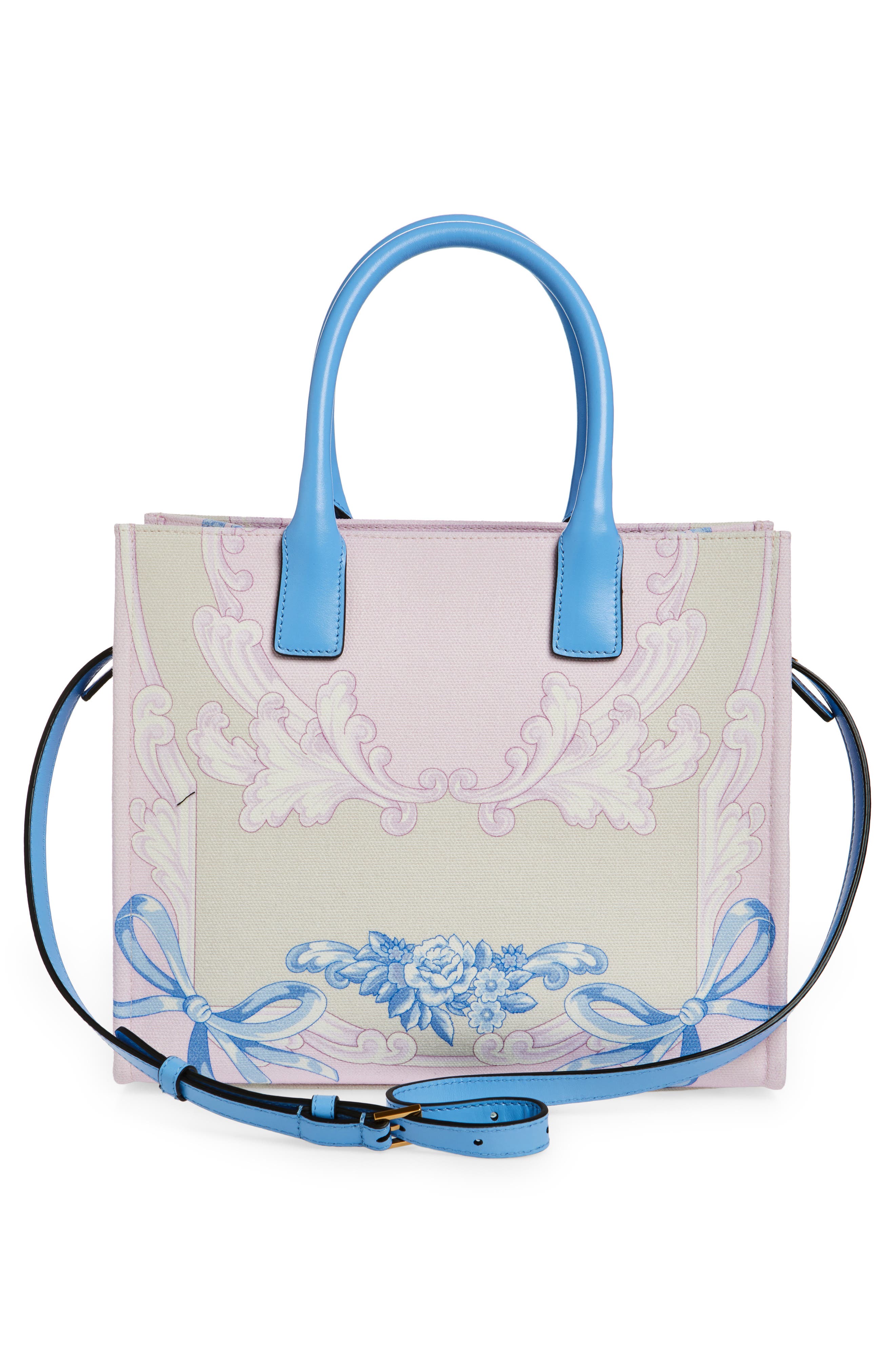 Versace Small La Medusa Cameo Canvas Tote, Alternate, color, 