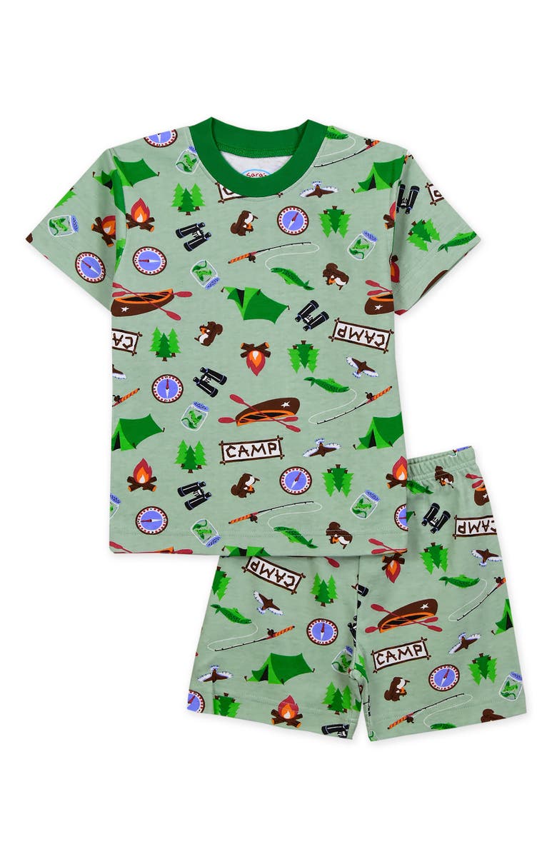 Sara’s Prints Loose Fit Classic Short Pajama 2-Piece Set, Main, color, Camping