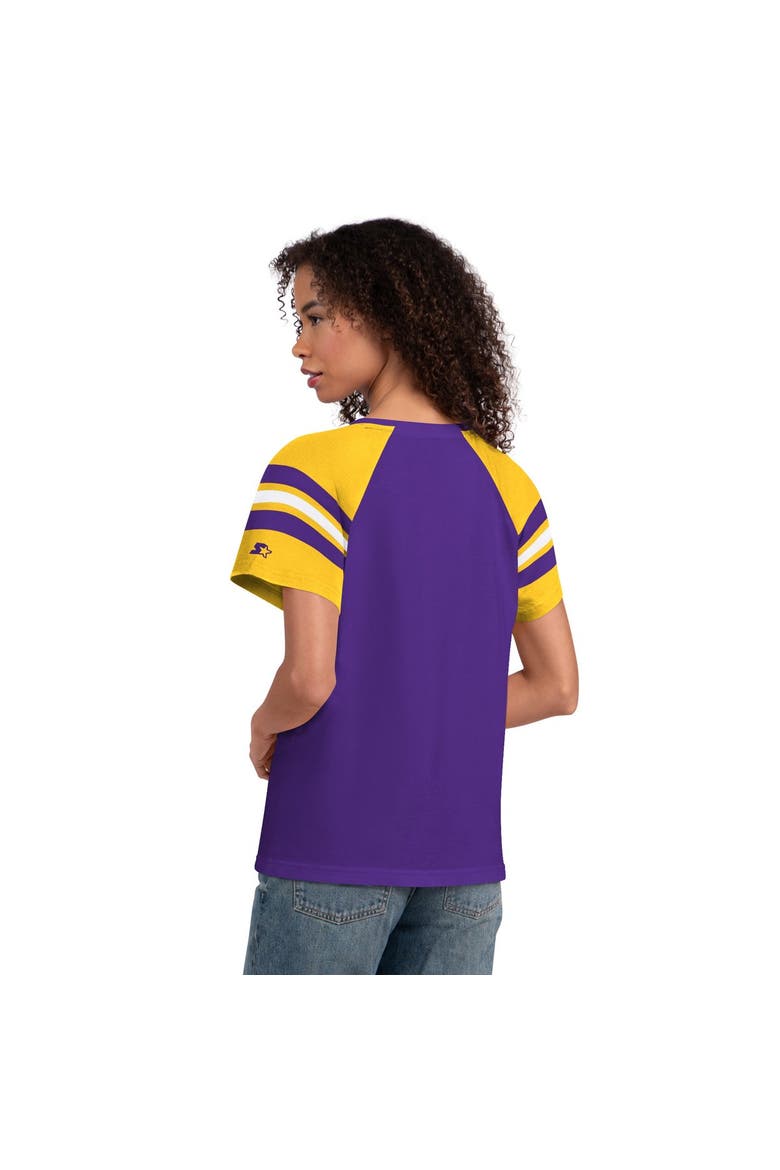 Women's Starter  Purple Minnesota Vikings Game On Notch Neck Raglan T-Shirt, Alternate, color, Purple