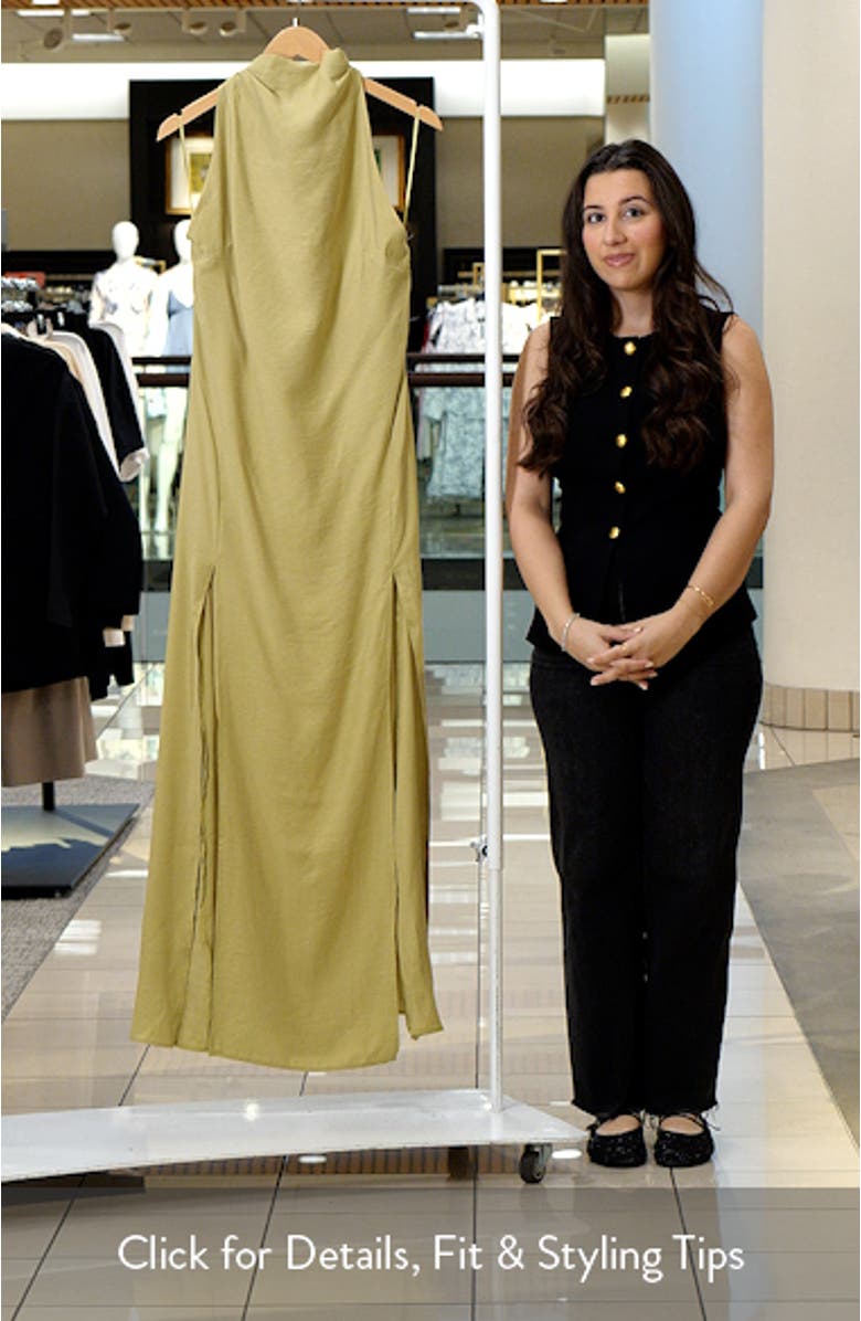 Halter Funnel Neck Open Back Maxi Dress, sales video thumbnail