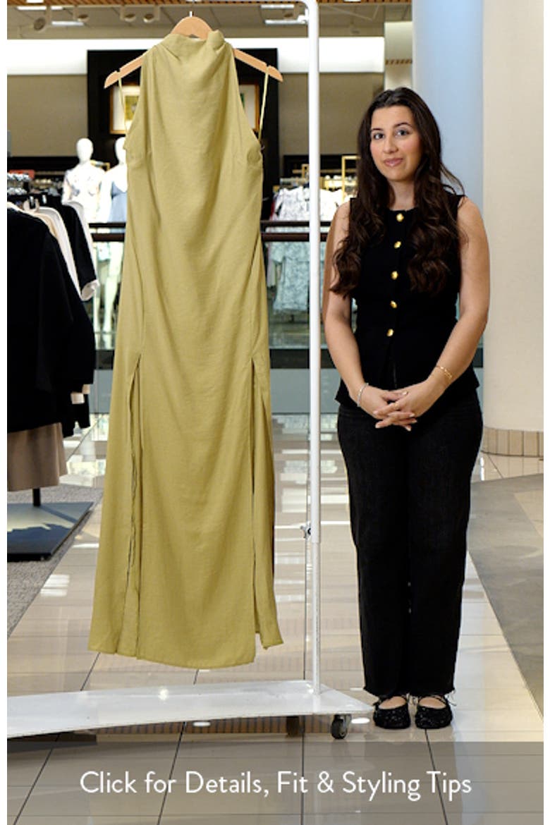 Halter Funnel Neck Open Back Maxi Dress video
