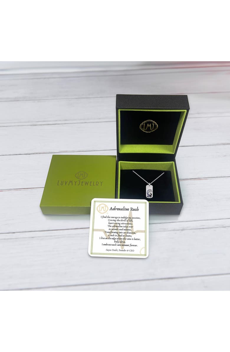 LuvMyJewelry Surfer Paradise Sapphire & Topaz Silver Tag Necklace, Alternate, color, Silver