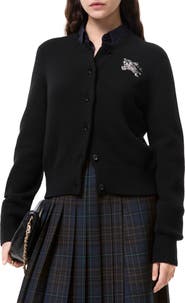 Burberry Knight Wool Cashmere Cardigan