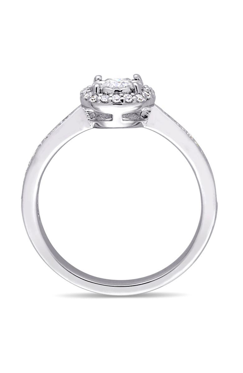Julianna B. Diamond Halo Ring Sterling Silver, Alternate, color, Sterling Silver