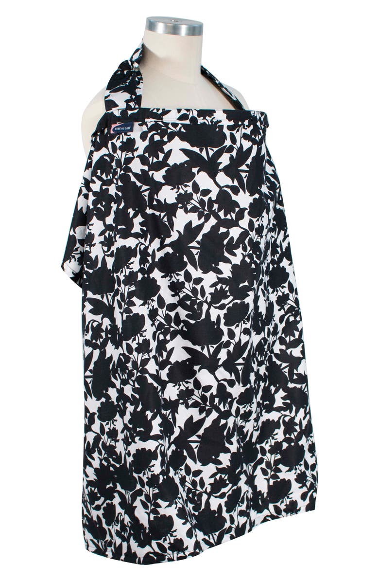 Bébé au Lait Gingko Print Cover & 3-Pack Burp Cloths, Alternate, color,