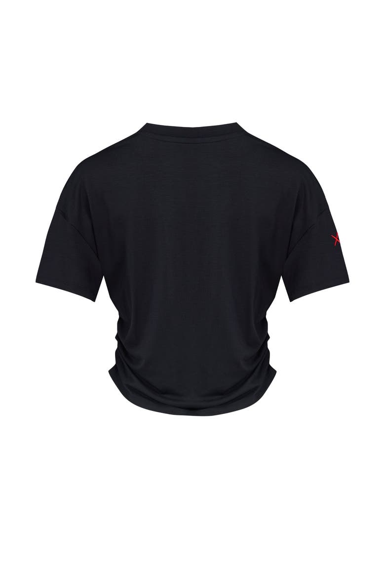Free Heaven Crop Draped Tshirt, Alternate, color, black
