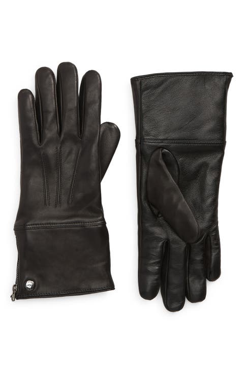 Willis Genuine Shearling Cuff Leather Tech Gloves