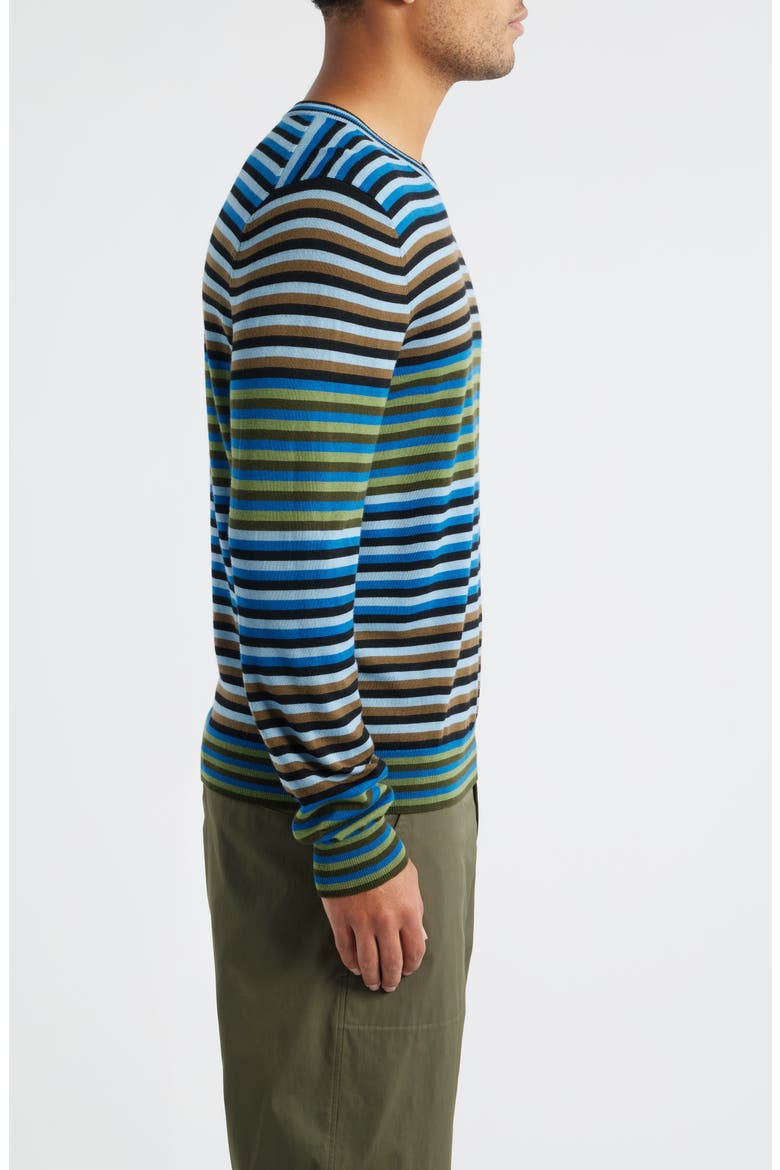 Stripe Merino Wool Crewneck Sweater, Alternate, color, COBALT BLUE