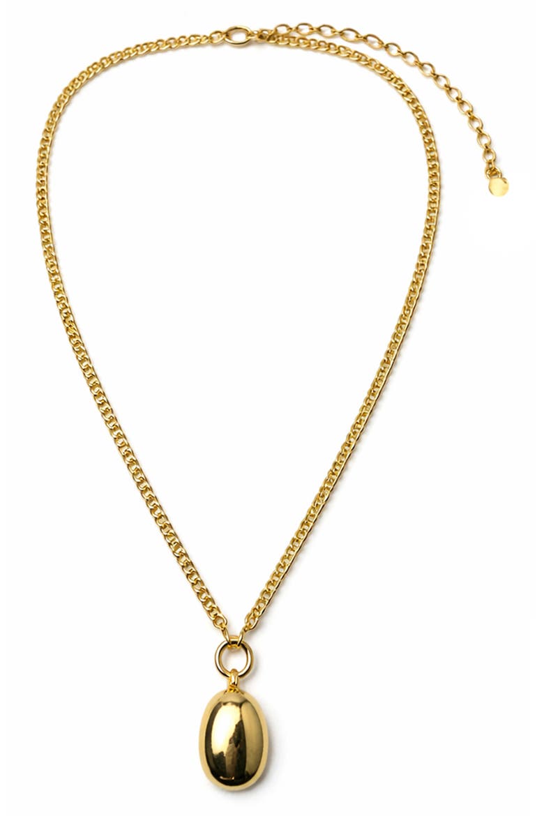 Polished Teardrop Pendant Necklace, Main, color, GOLD
