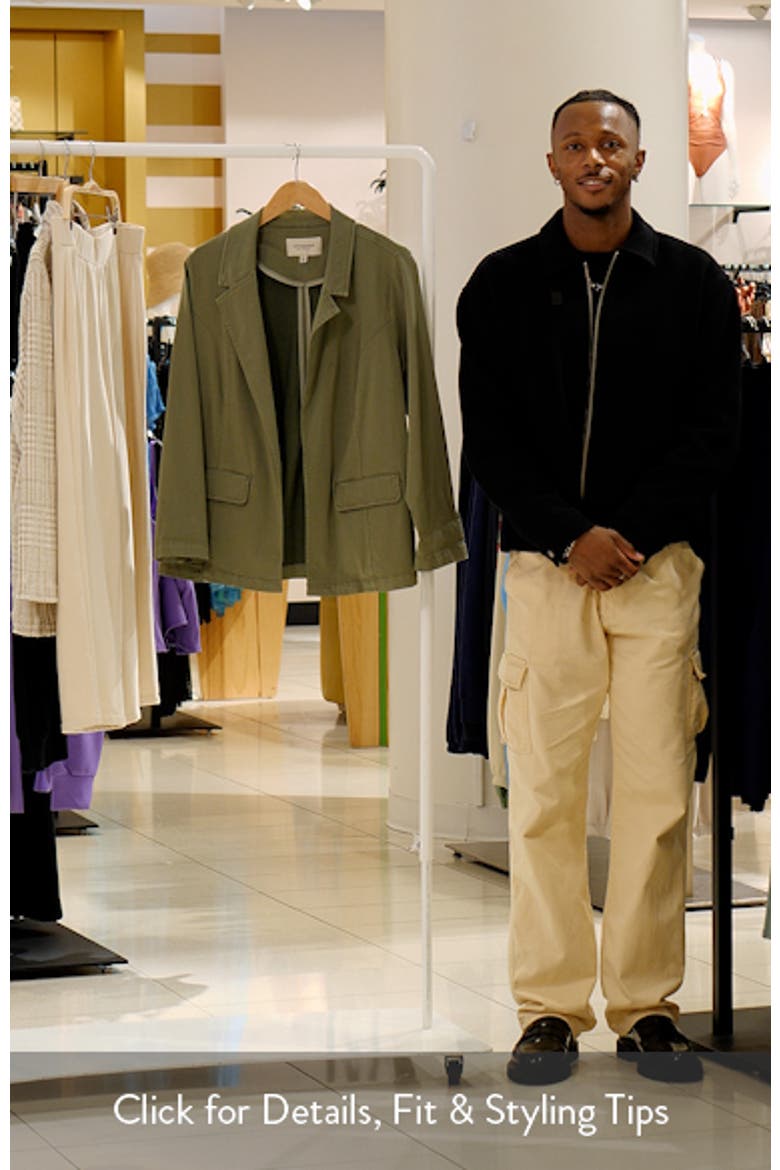 Fitted Open Front Twill Blazer video
