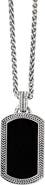 Jan Leslie Sterling Silver & Gemstone Dog Tag Pendant Necklace