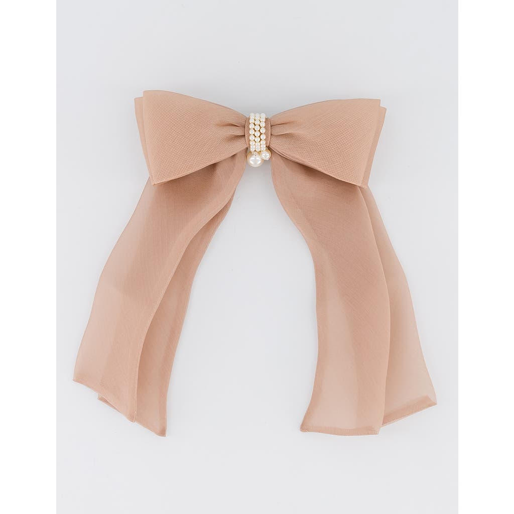 Alexandre De Paris Organza Silk Bow Barette In Pink