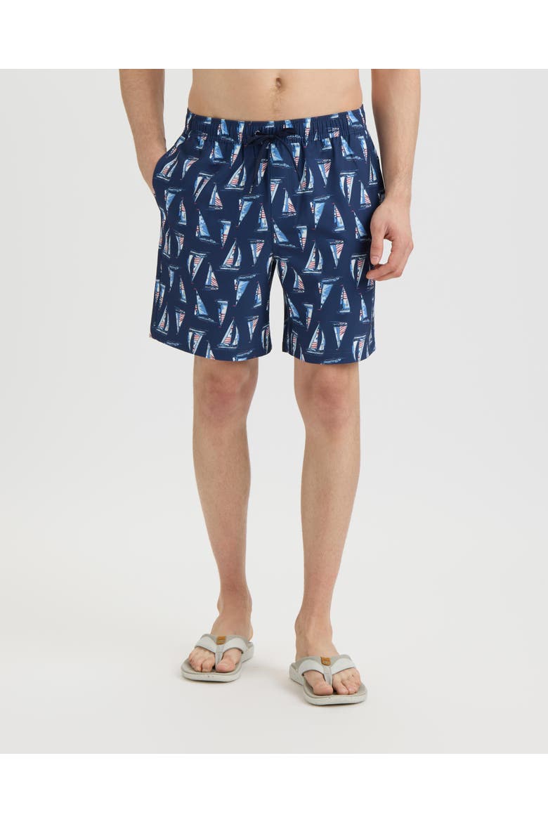 Sandbar Sunday Allover Printed Shorts, Main, color, New Navy