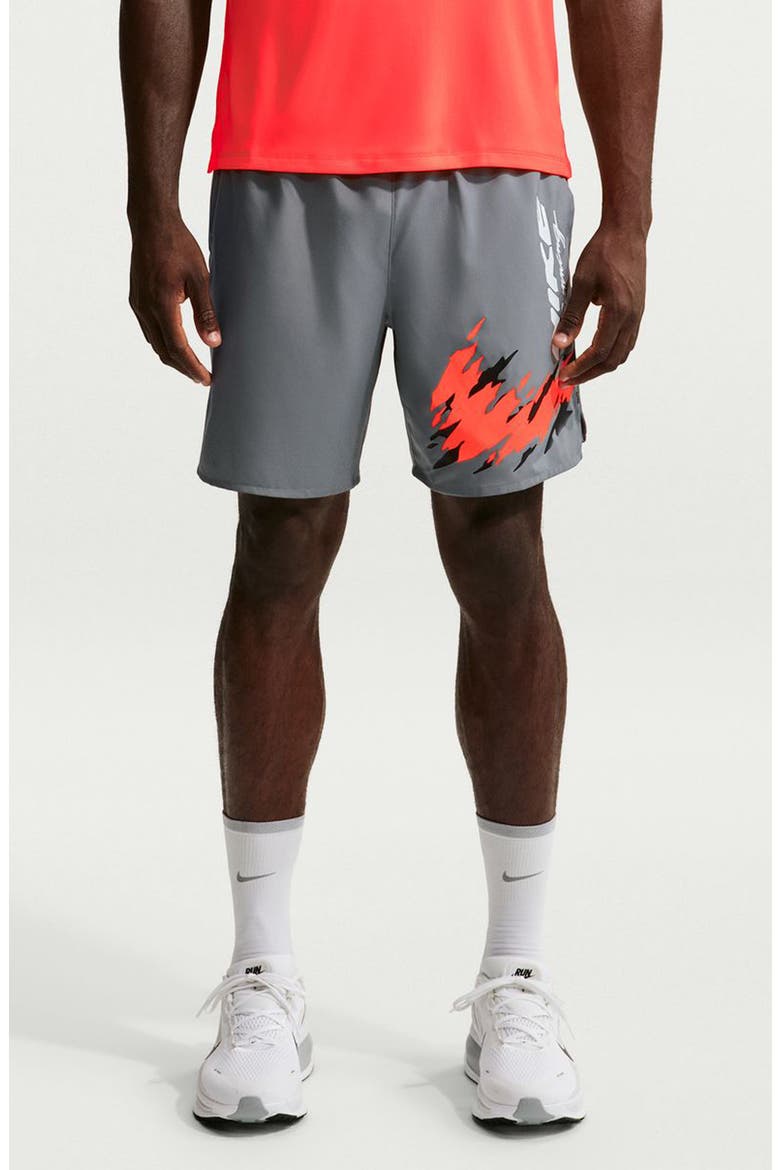 Challenger Dri-FIT® Brief Lined Performance Running Shorts, Main, color, SMOKE GREY