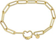 DELMAR Heart Paperclip Link Bracelet