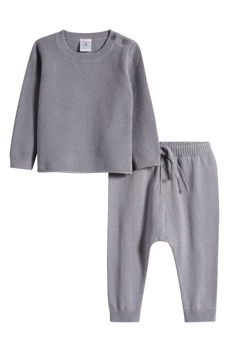 Nordstrom Cotton Sweater & Knit Pants Set, Main, color, 