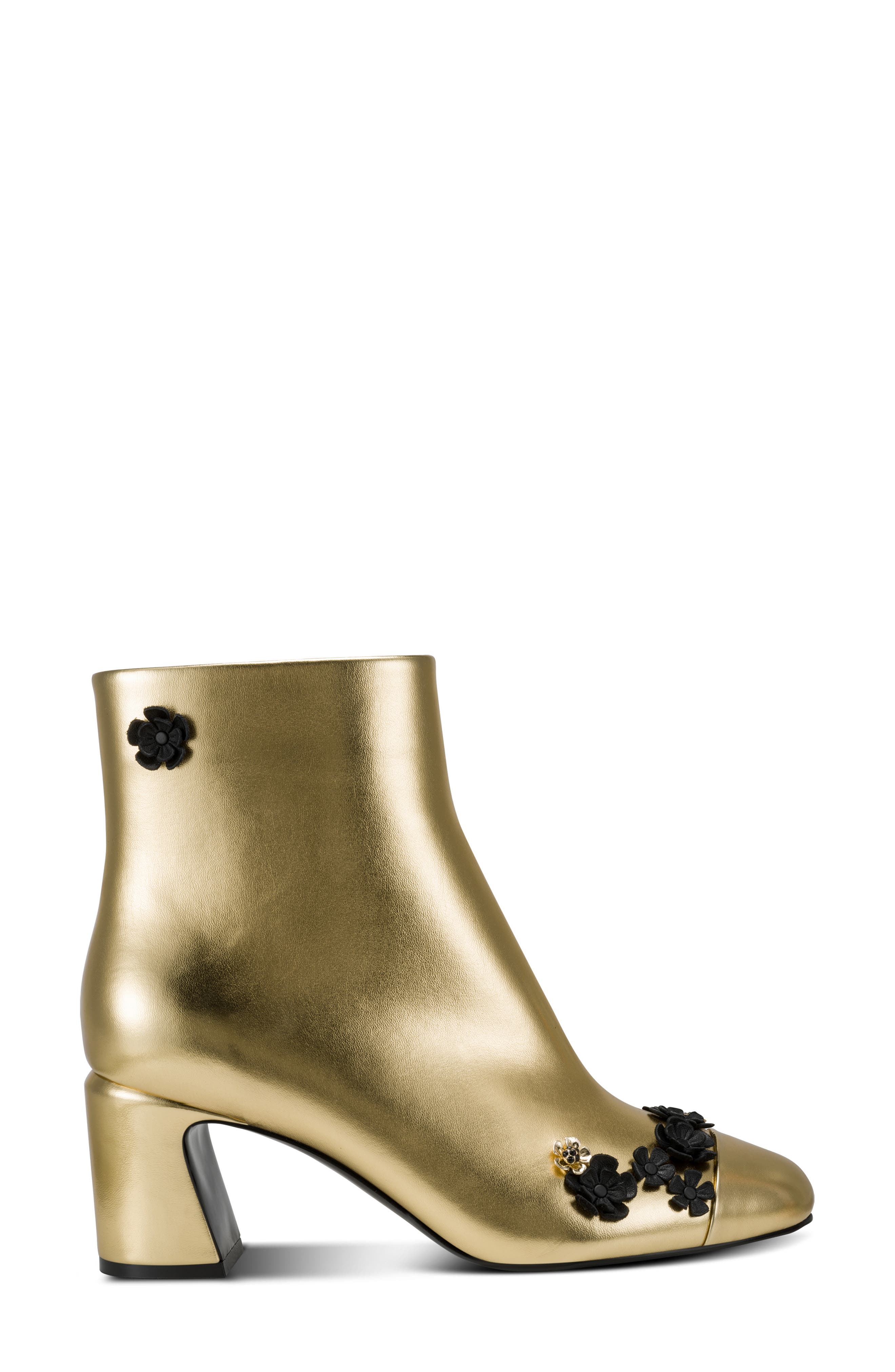 KARL LAGERFELD PARIS Dalyn Fleur Embellished Bootie, Alternate, color, Gold