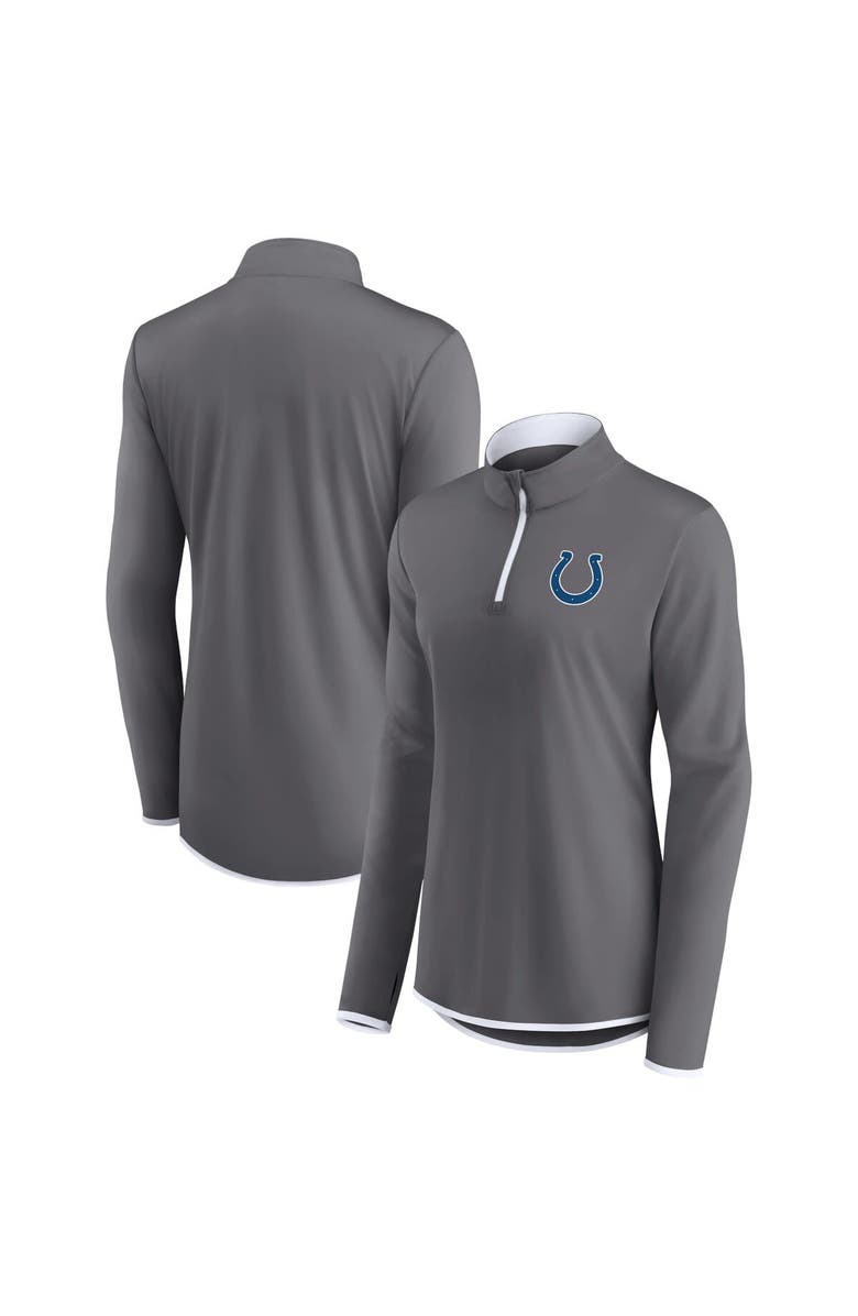FANATICS Women's Fanatics Branded  Gray Indianapolis Colts Corner Long Sleeve 1/4 Zip Top, Alternate, color, 