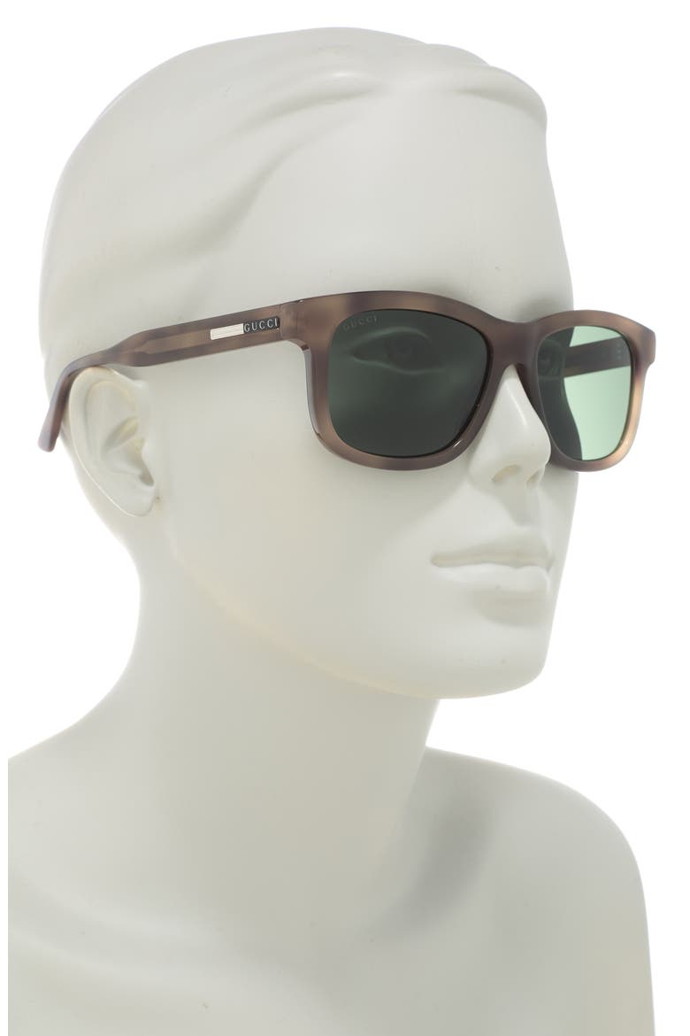 55mm Rectangle Glasses, Alternate, color, HAVANA HAVANA GREEN