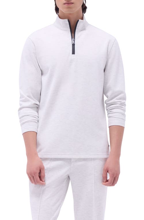 Bugatchi Quarter Zip Performance Pullover In Chalk