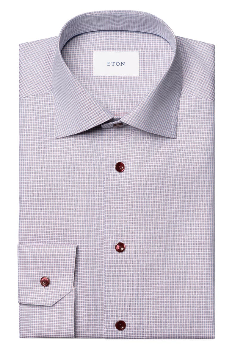 Contemporary Fit Check Twill Button-Up Shirt, Alternate, color, MEDIUM RED