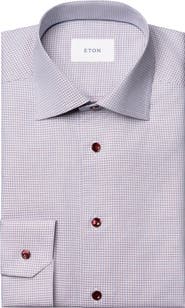 Eton Contemporary Fit Check Twill Button-Up Shirt