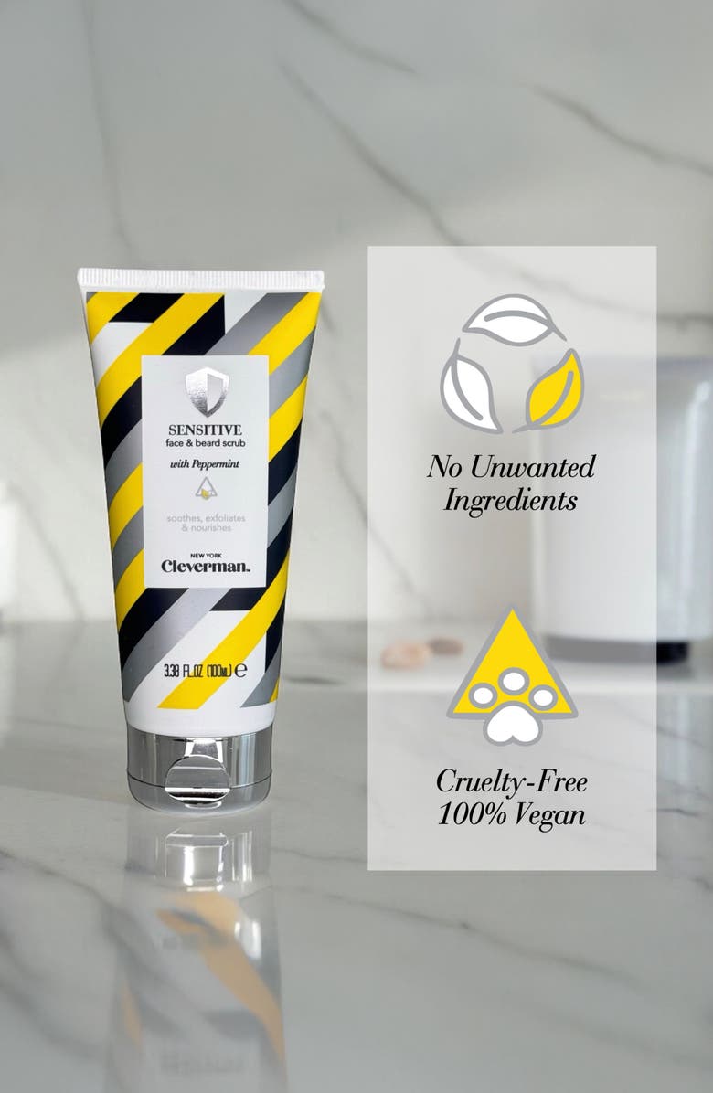 Cleverman Sensitive Face & Beard Scrub with Peppermint, Alternate, color, N/A