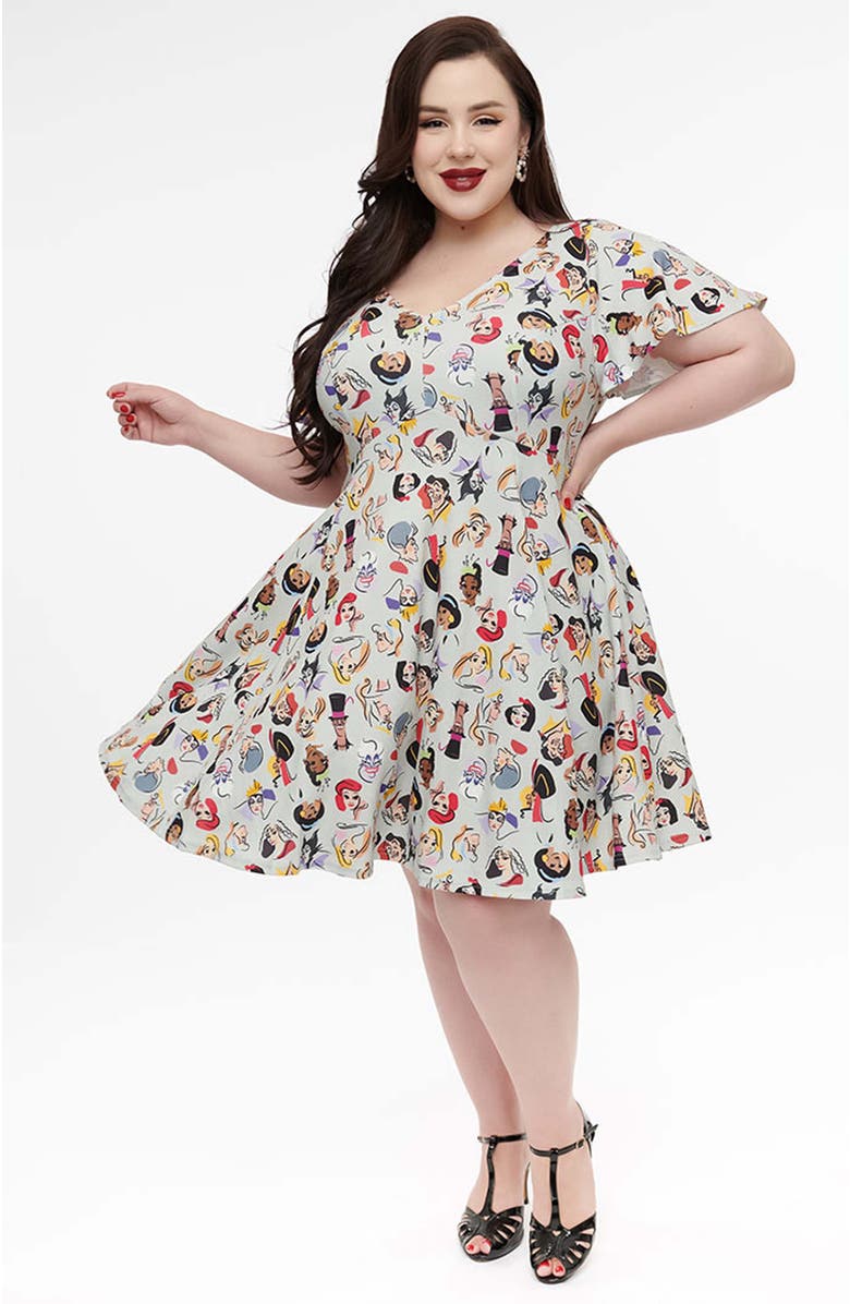 Unique Vintage Plus Size 1950s Poppy Flare Dress, Main, color,