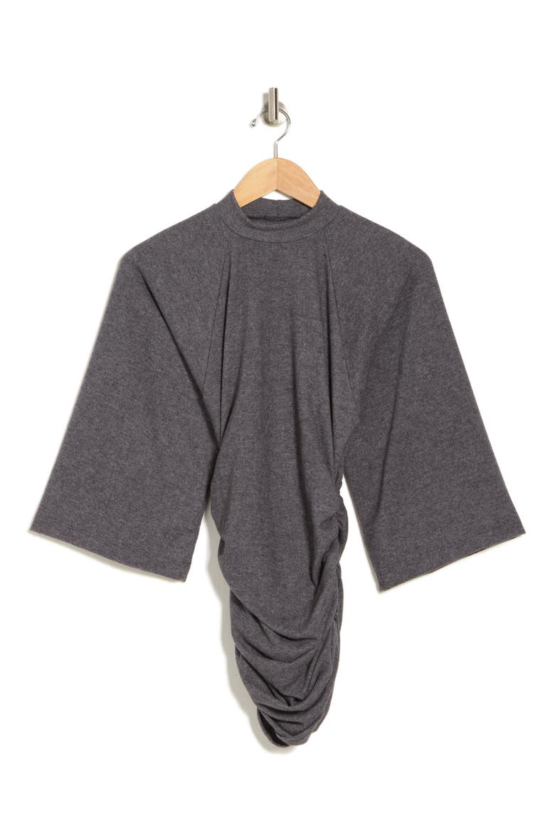 Mock Neck Ruched Body-Con Minidress, Alternate, color, CHARCOAL