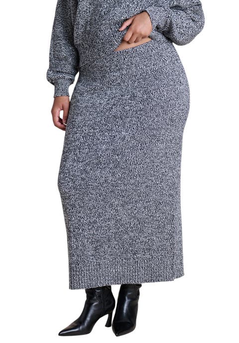 Marled Sweater Midi Skirt (plus)