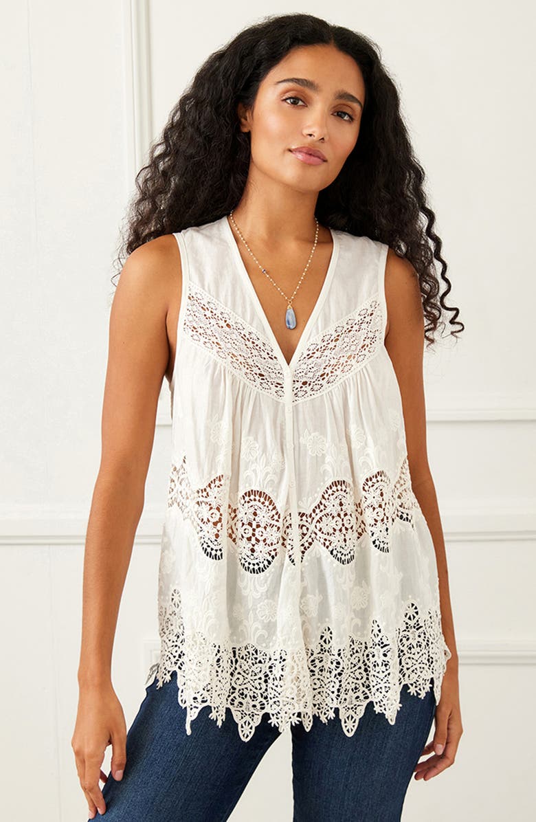 Karen Kane Embroidered Lace Cotton Top, Alternate, color, 