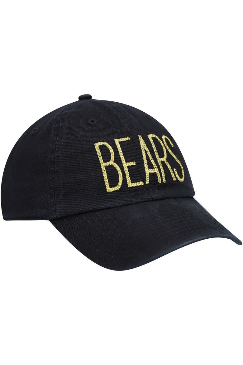 Women's '47 Black Chicago Bears Shimmer Text Clean Up Adjustable Hat, Alternate, color, Black