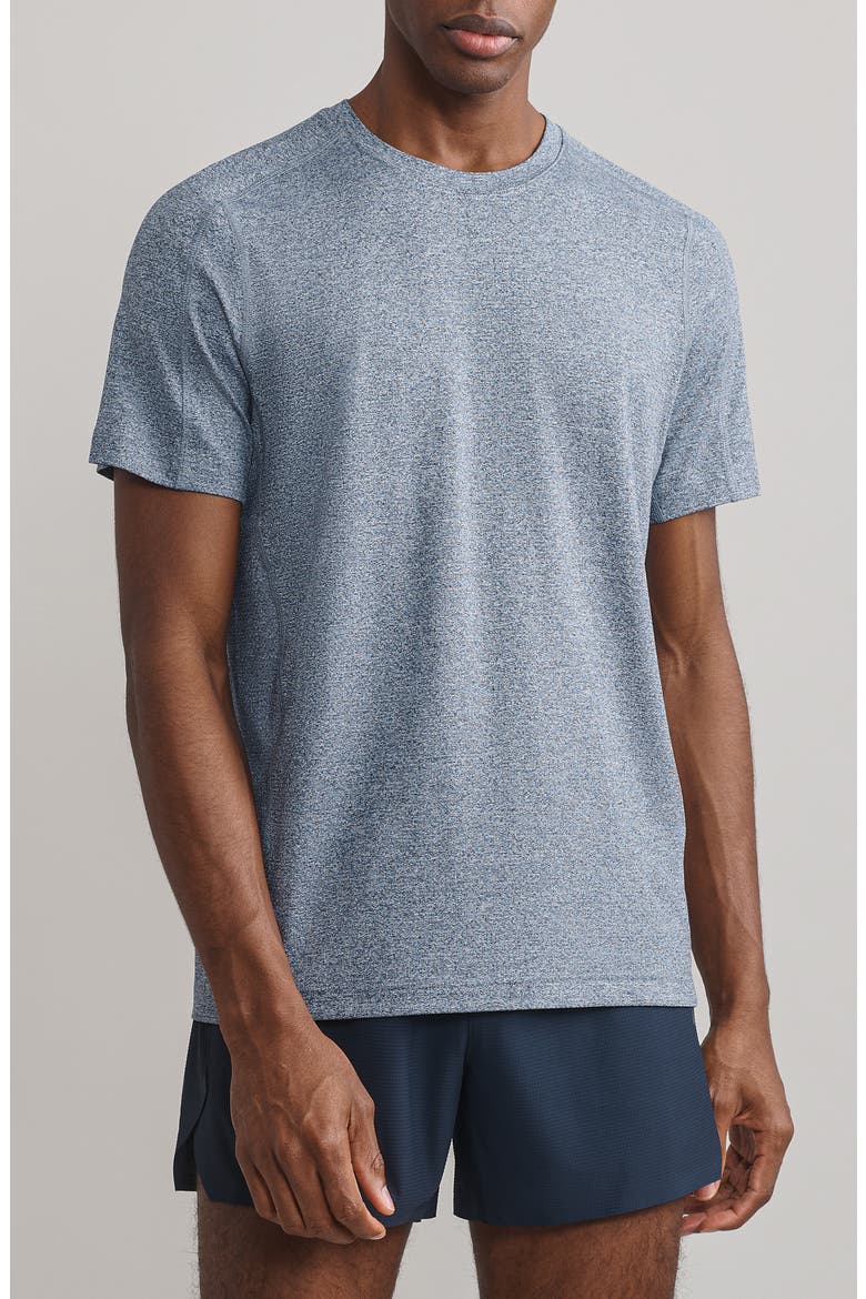 Invictus Perforated Performance T-Shirt, Main, color, TRUE NAVY HEATHER