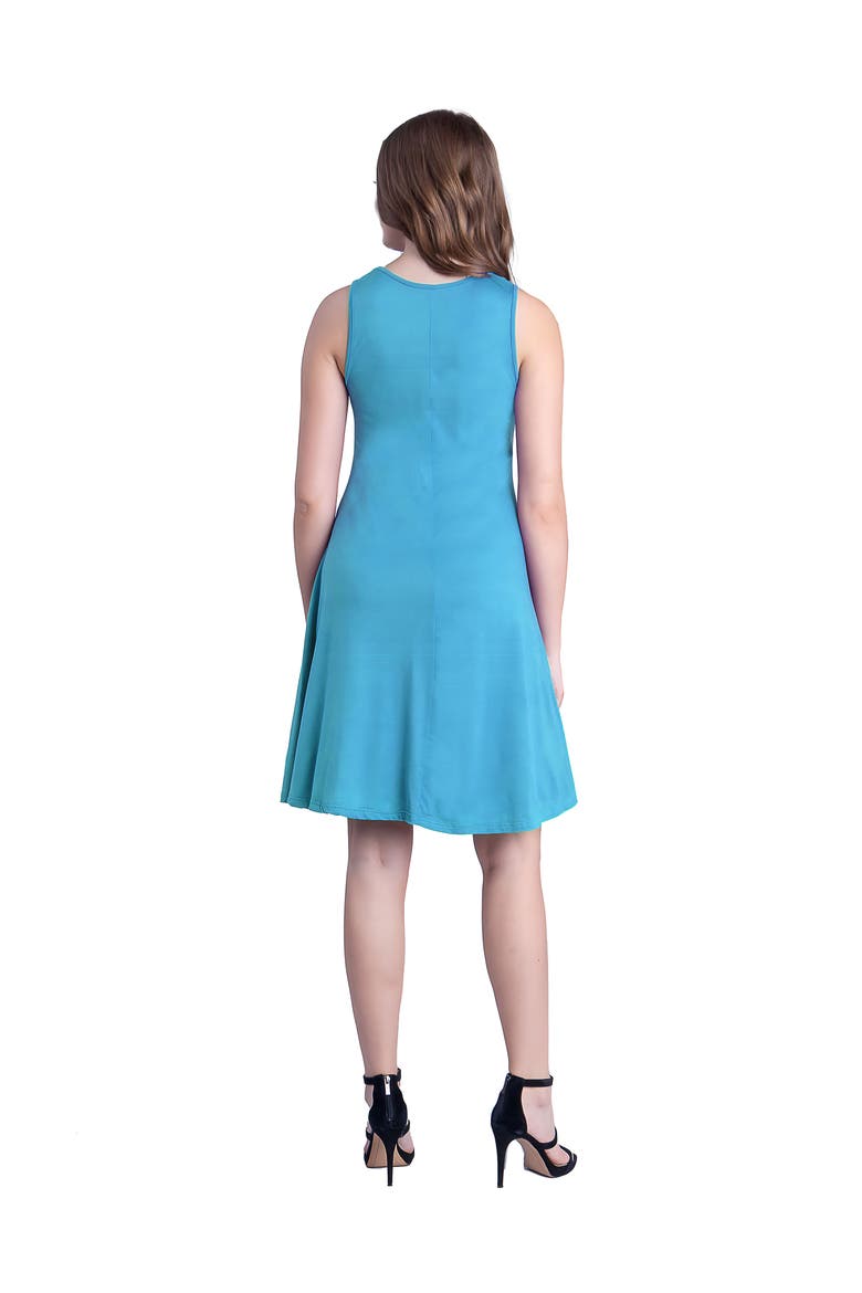 Petites Sleeveless A-Line Fit and Flare Skater Dress, Alternate, color, Turquiose