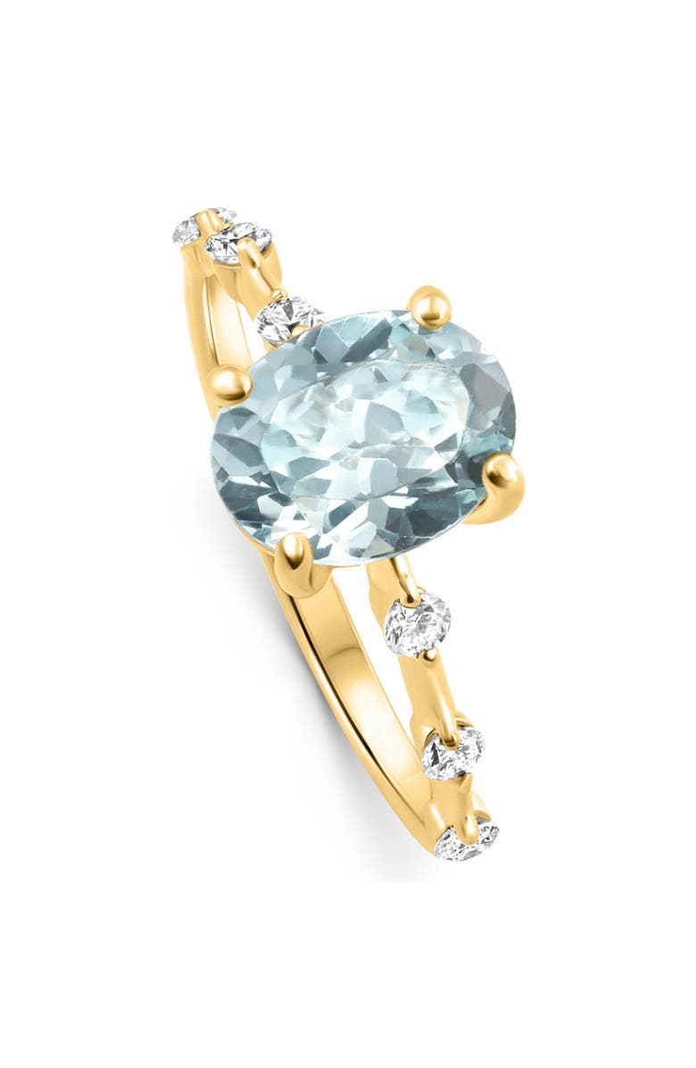 Bliss Diamond 2 1/4Ct Oval Blue Topaz Diamond Ring or Gold Lab Grown, Alternate, color, 