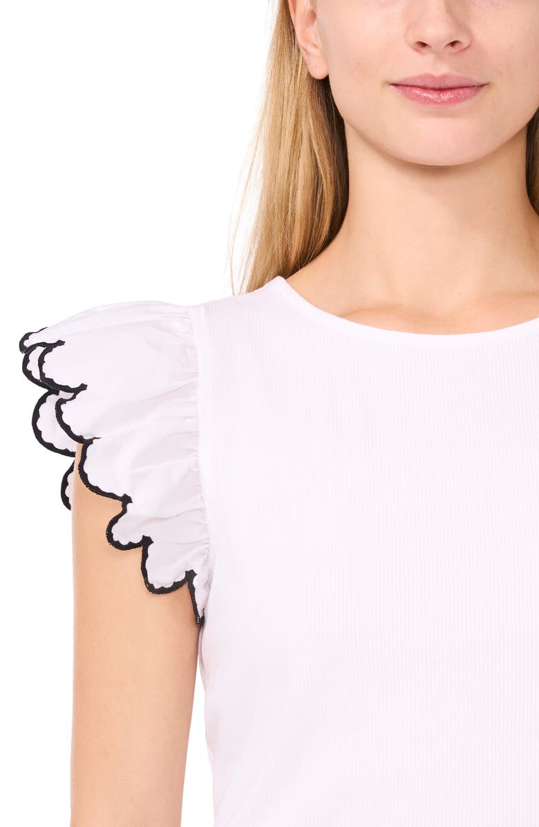 CeCe Embroidered Cap Sleeve T-Shirt, Alternate, color, 